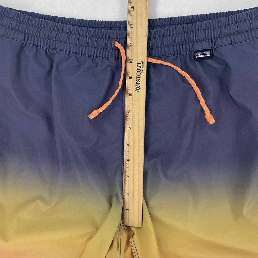 Patagonia Hydropeak Volley Shorts Mens L Blue Orange Fade Swim Board Unlined